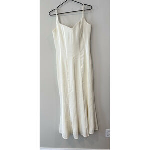 Jovani Cream Bridal Gown a Line Dress with Corset Structural Top Size 10 ,2666